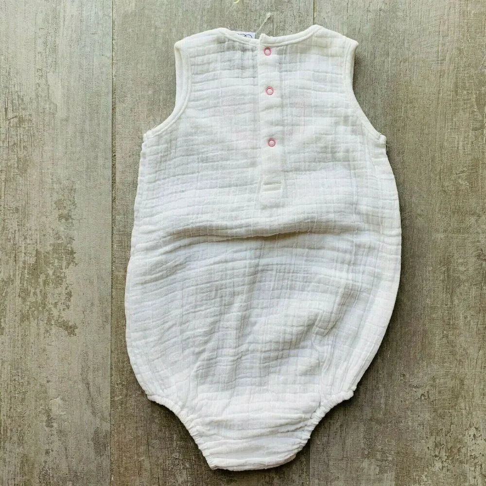 $57 EGG SUSAN LAZAR Myla Bubble Romper White 12M NEW Summer Baby Girl Designer
